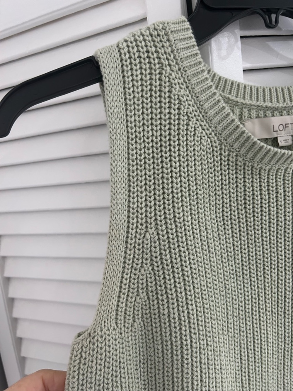 LOFT Mint Green Ribbed Knit Tank - Picture 4 of 6